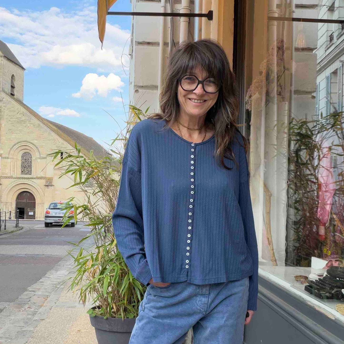 Audrey navy cardigan - Hod Paris