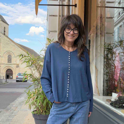 Audrey navy cardigan - Hod Paris