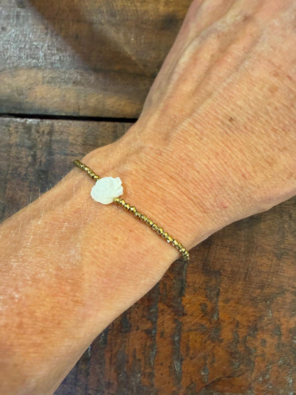 Bracelet doré fleur