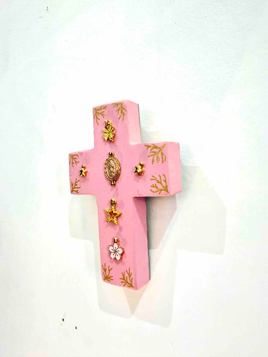 Grande croix en bois Garance x Virgile - Baby
