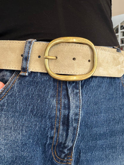 Rome belt, sand-colored leather split