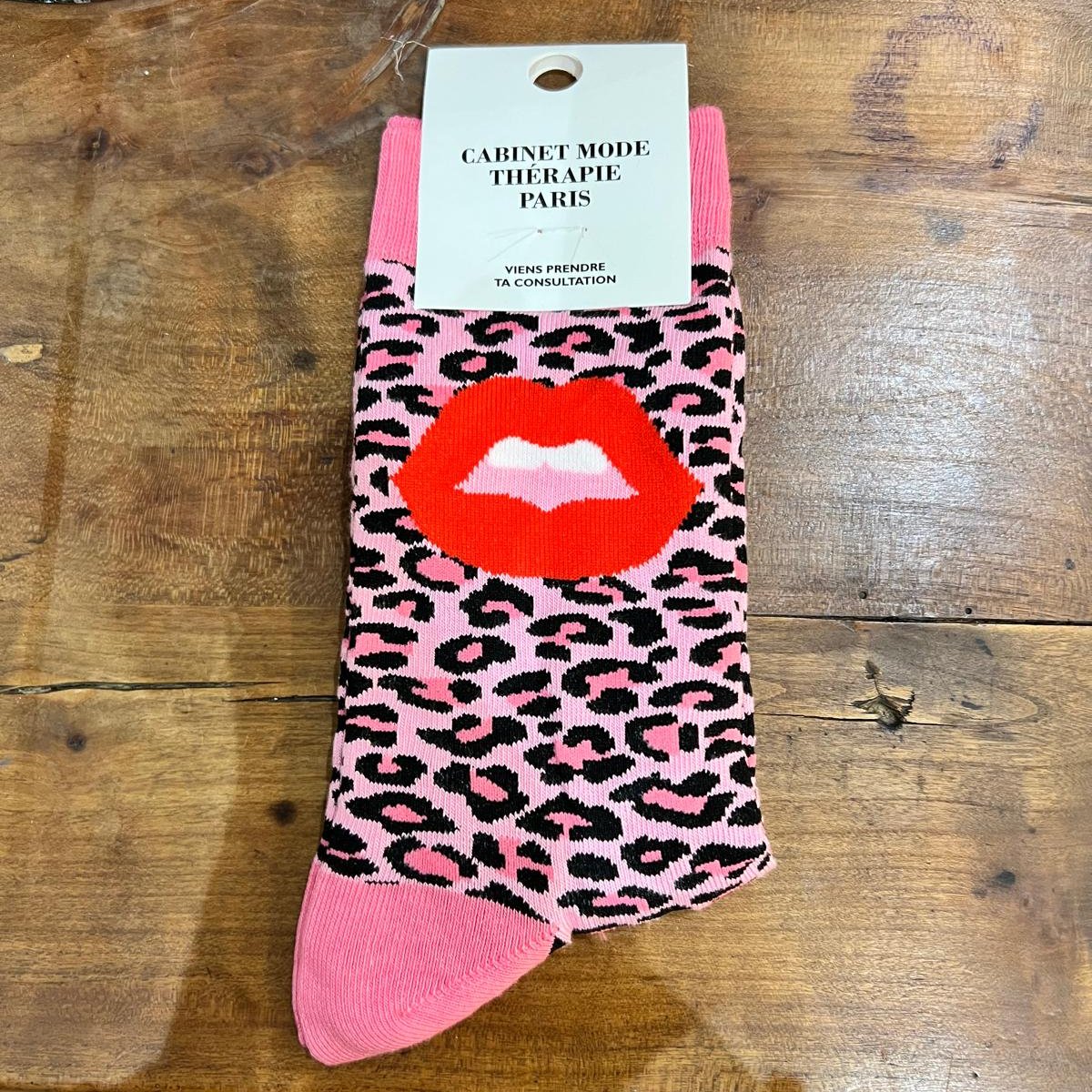 Chaussettes bouche leo pink - Cabinet Mode Thérapie