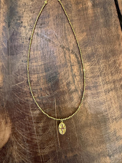 Collier mini Jai - Rubis indien ou onyx noir