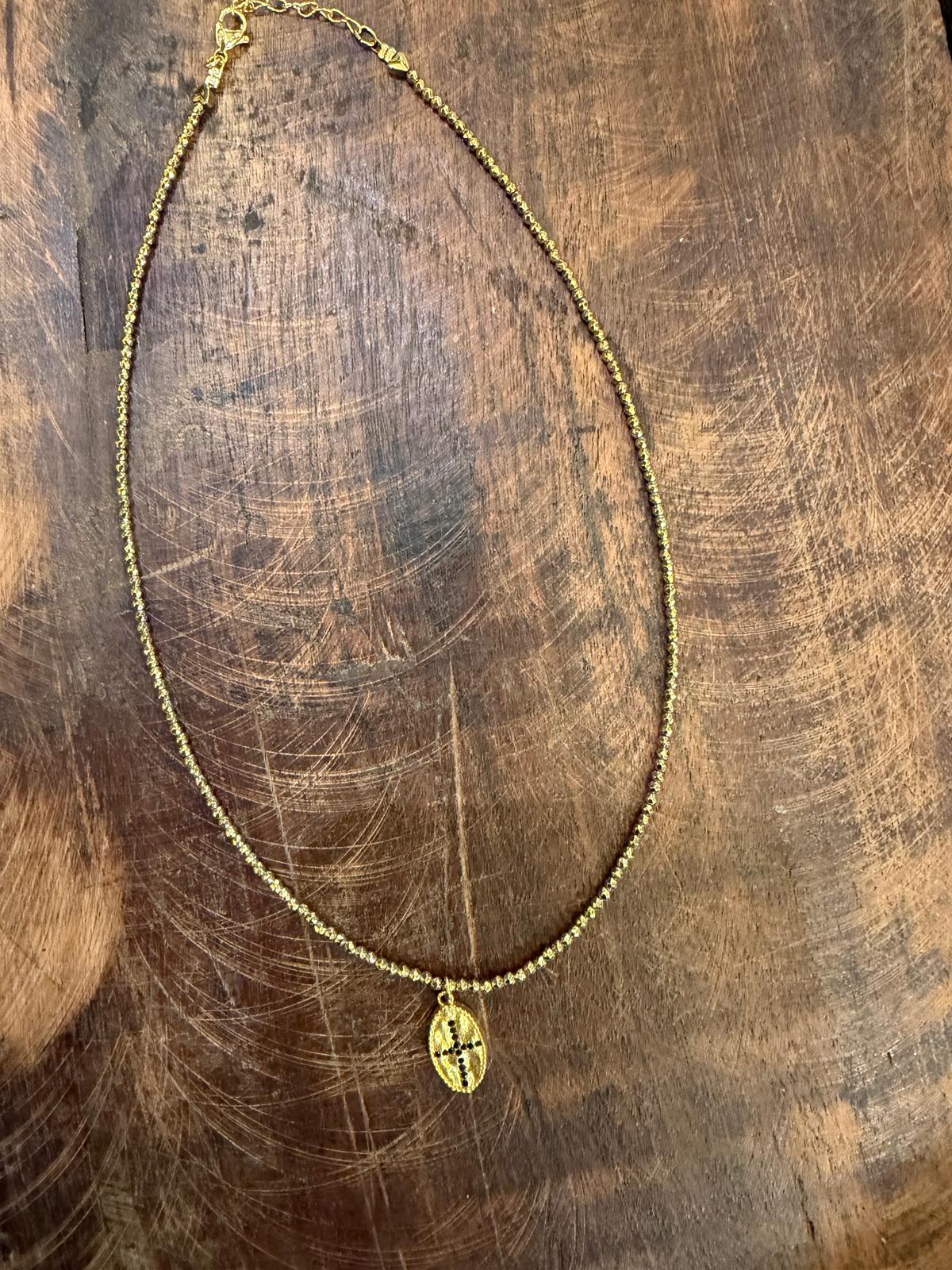 Collier mini Jai - Rubis indien ou onyx noir