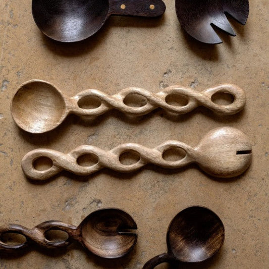 Zoey Natural Salad Servers