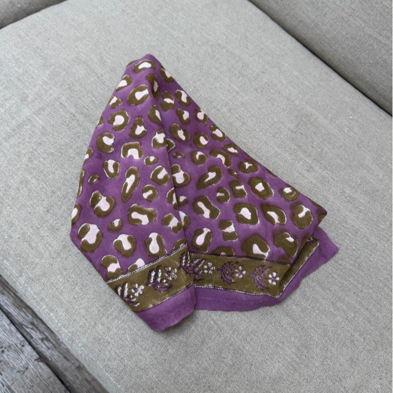 Foulard 60x60cm LÉOPARD Violet