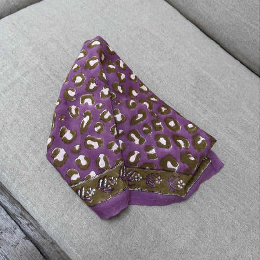 Foulard 60x60cm LÉOPARD Violet