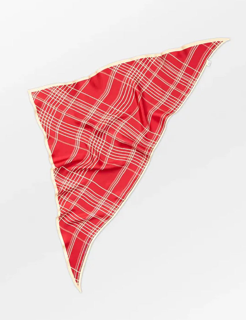 Echarpe Grid triangle Sia salsa red