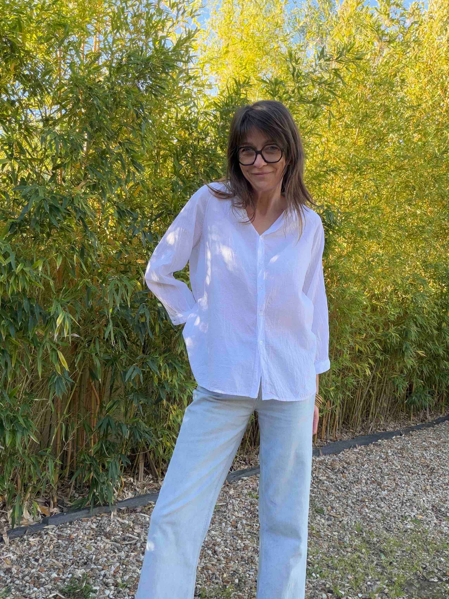 Chemise Gary - blanc, kaki, noir ou rose pâle
