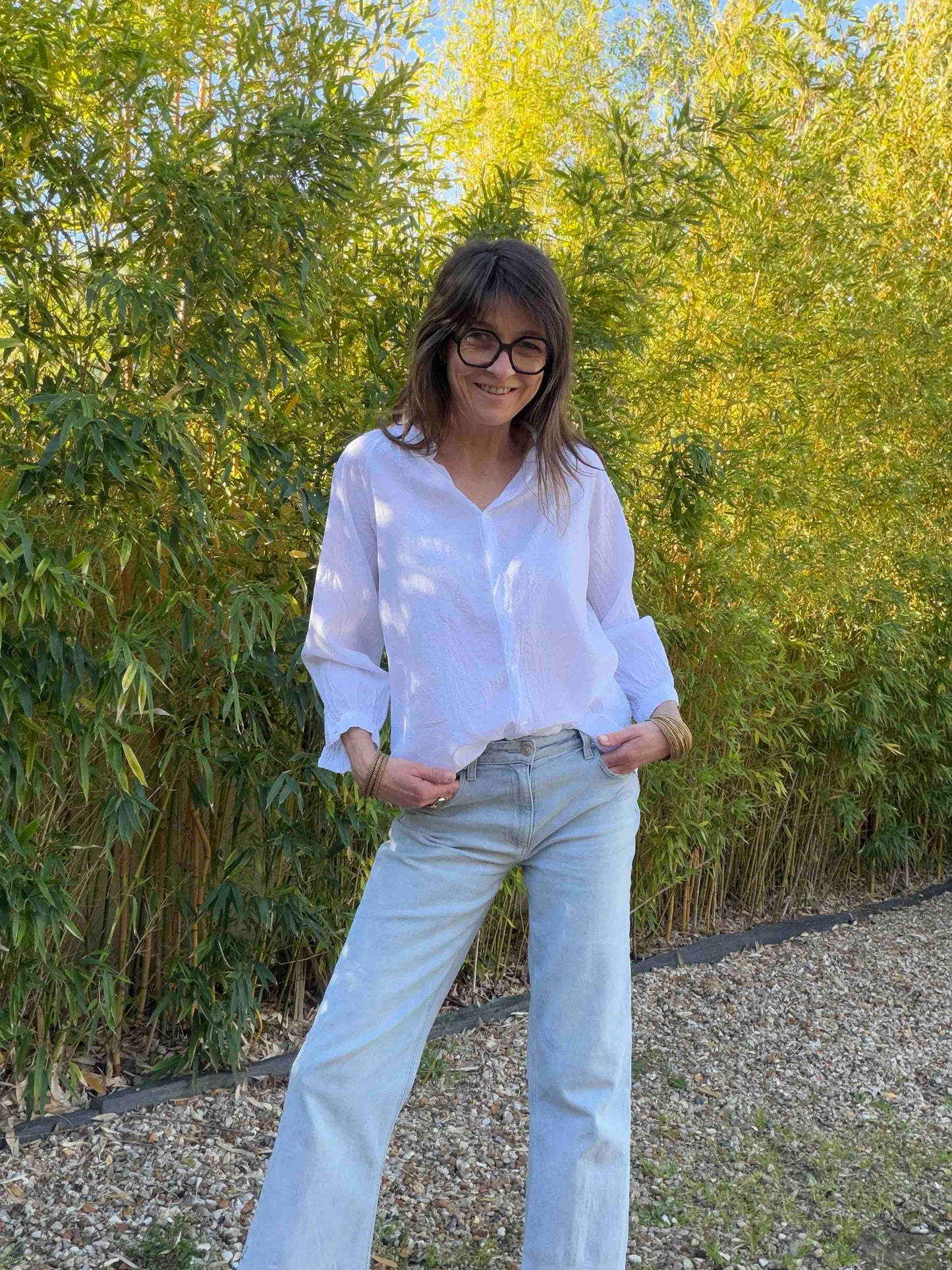 Chemise Gary - blanc, kaki, noir ou rose pâle