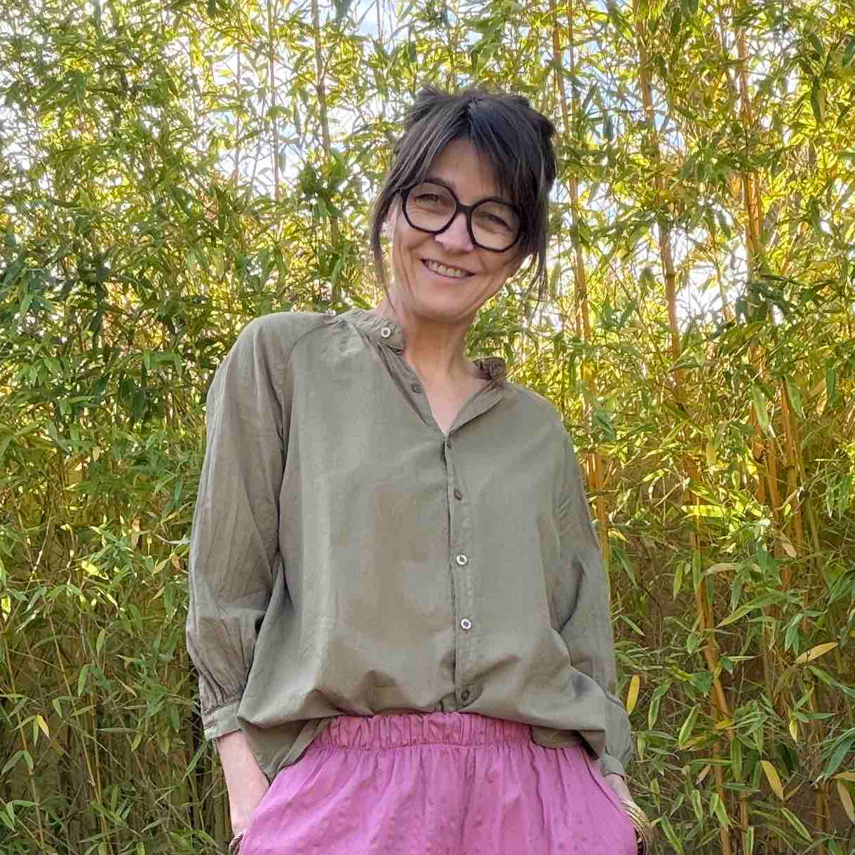 Chemise Gary - blanc, kaki, noir ou rose pâle