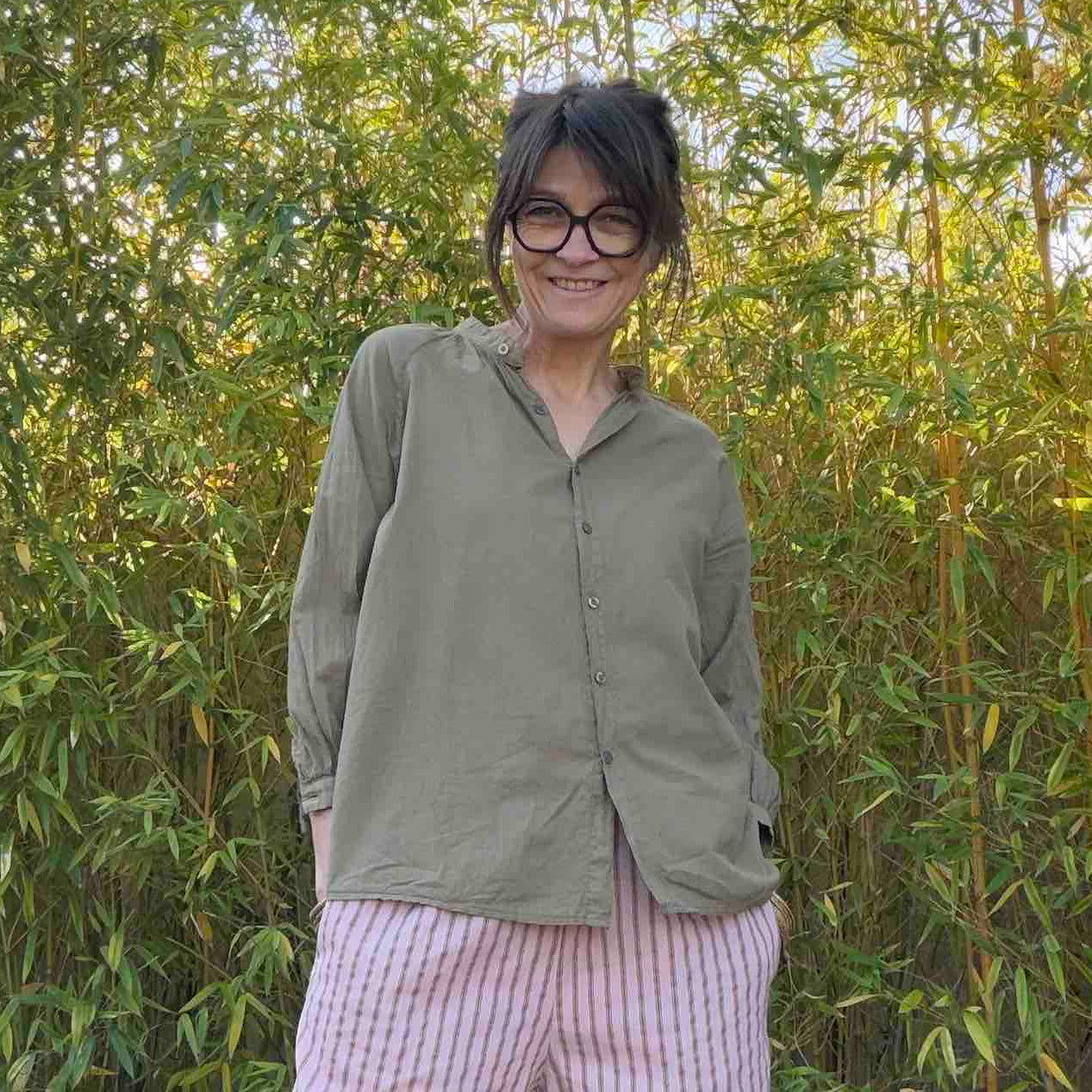Chemise Gary - blanc, kaki, noir ou rose pâle