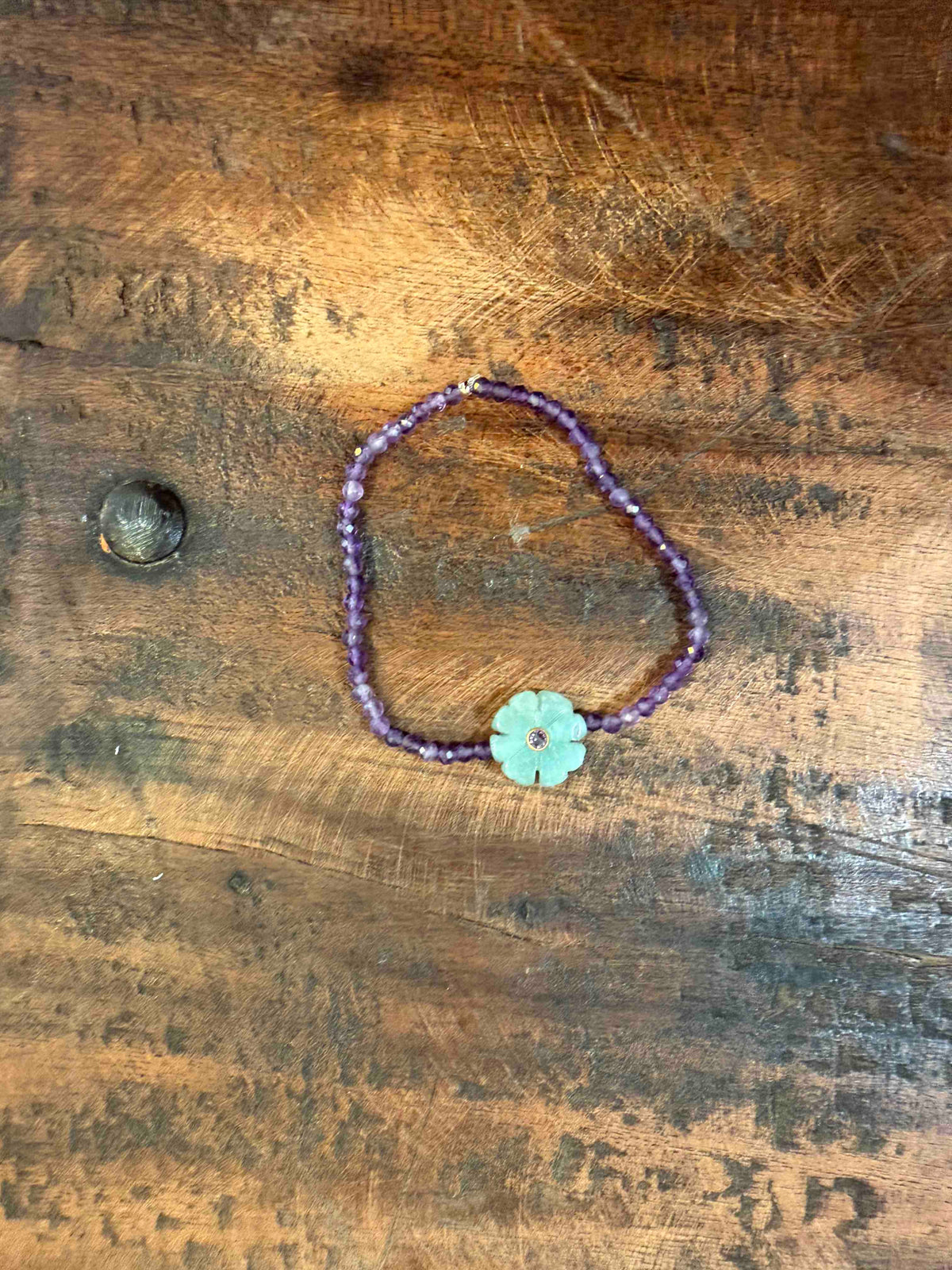 Double flower Indian ruby bracelet