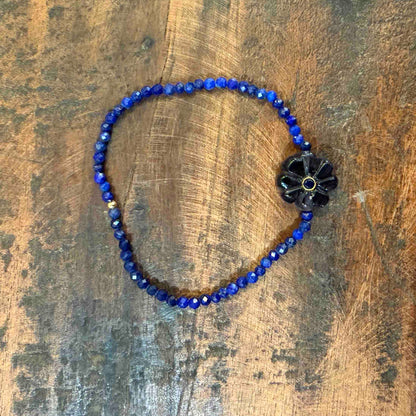 Double flower Indian ruby bracelet