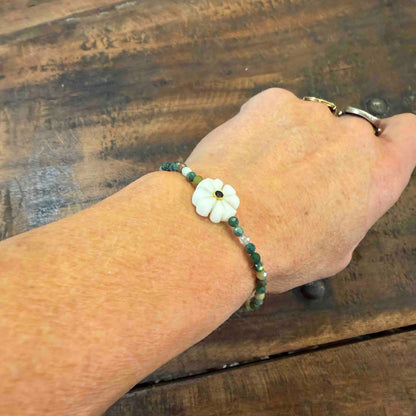 Double flower Indian ruby bracelet
