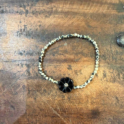 Double flower Indian ruby bracelet