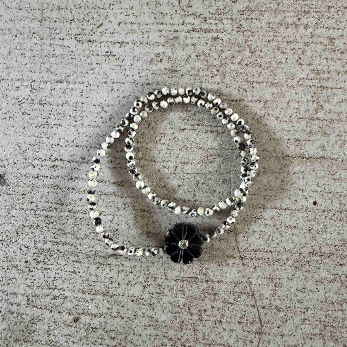 Double flower Indian ruby bracelet