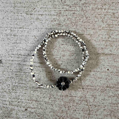 Double flower Indian ruby bracelet