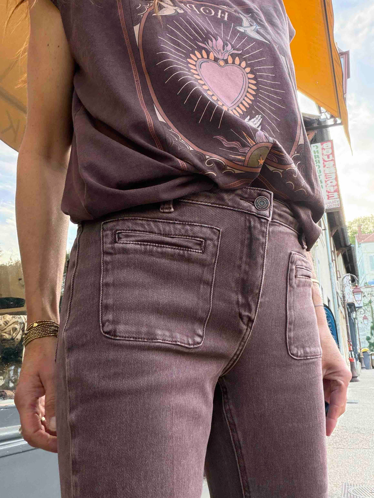 Diana Pacific burgundy drill jeans