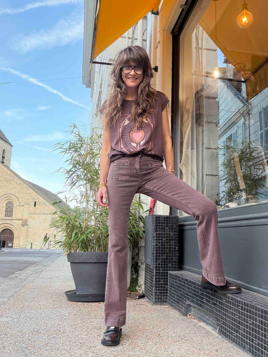 Jean The Diana Pacific drill burgundy