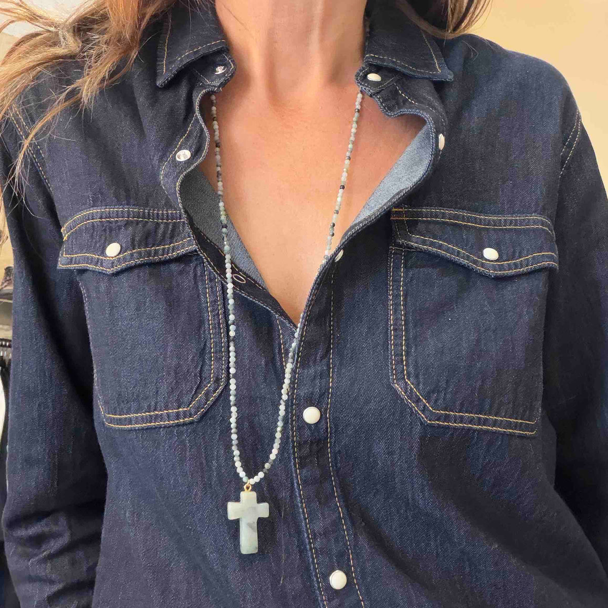 Sautoir Cruz labradorite - Le Monde est Stone