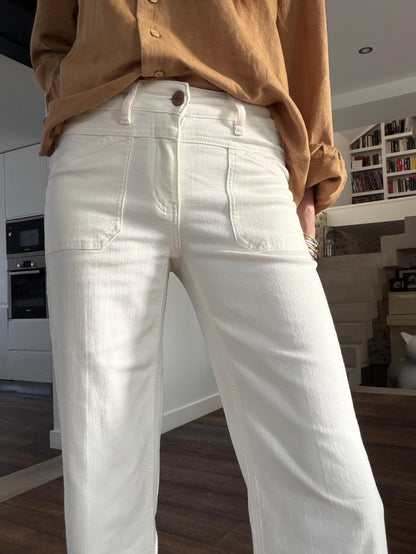 Jean Cap Ferret drill stretch blanc