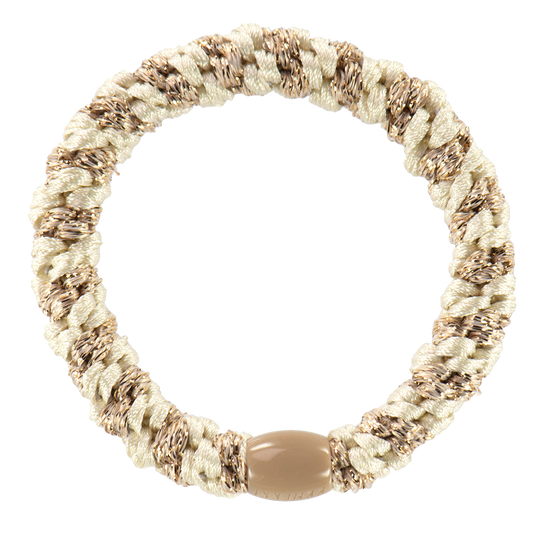 Bracelet/élastique Kknekki ivory beige glitter stripe