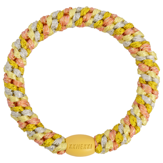 Bracelet/élastique Kknekki mix yellow peach glitter