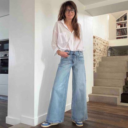 Jean à jambes larges MWKaro denim clair - My Essential Wardrobe