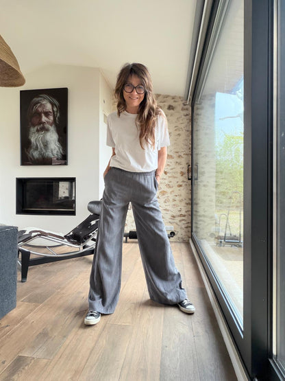 Pantalon fluide Maïwenn gris