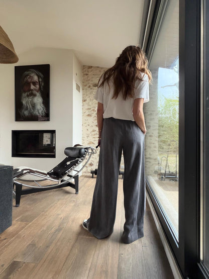 Pantalon fluide Maïwenn gris