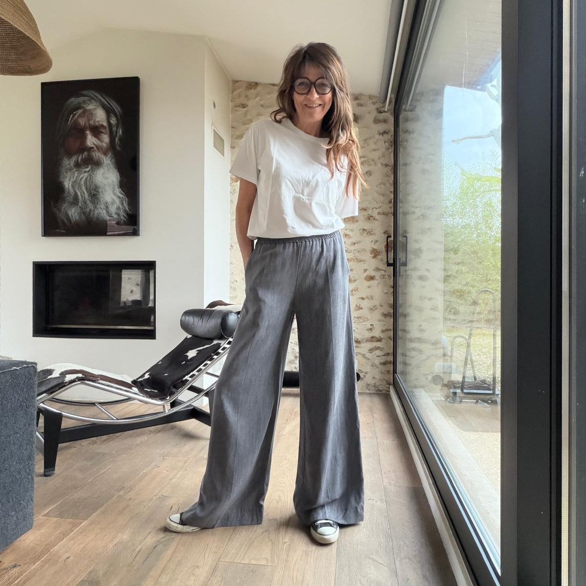 Pantalon fluide Maïwenn gris