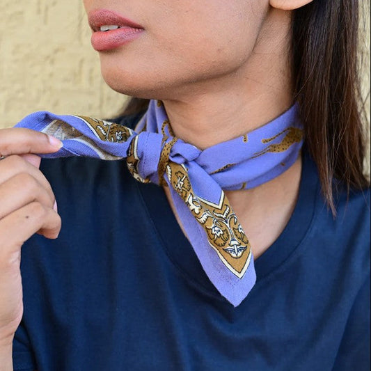 Petit foulard FAUVE Bleu horizon