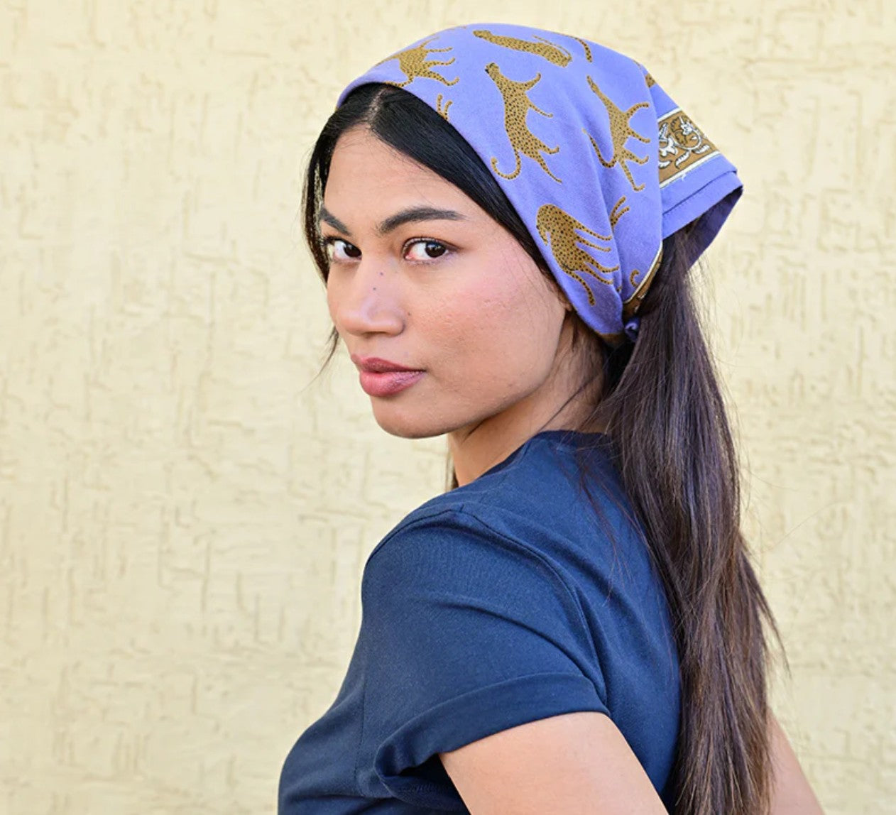 Petit foulard FAUVE Bleu horizon