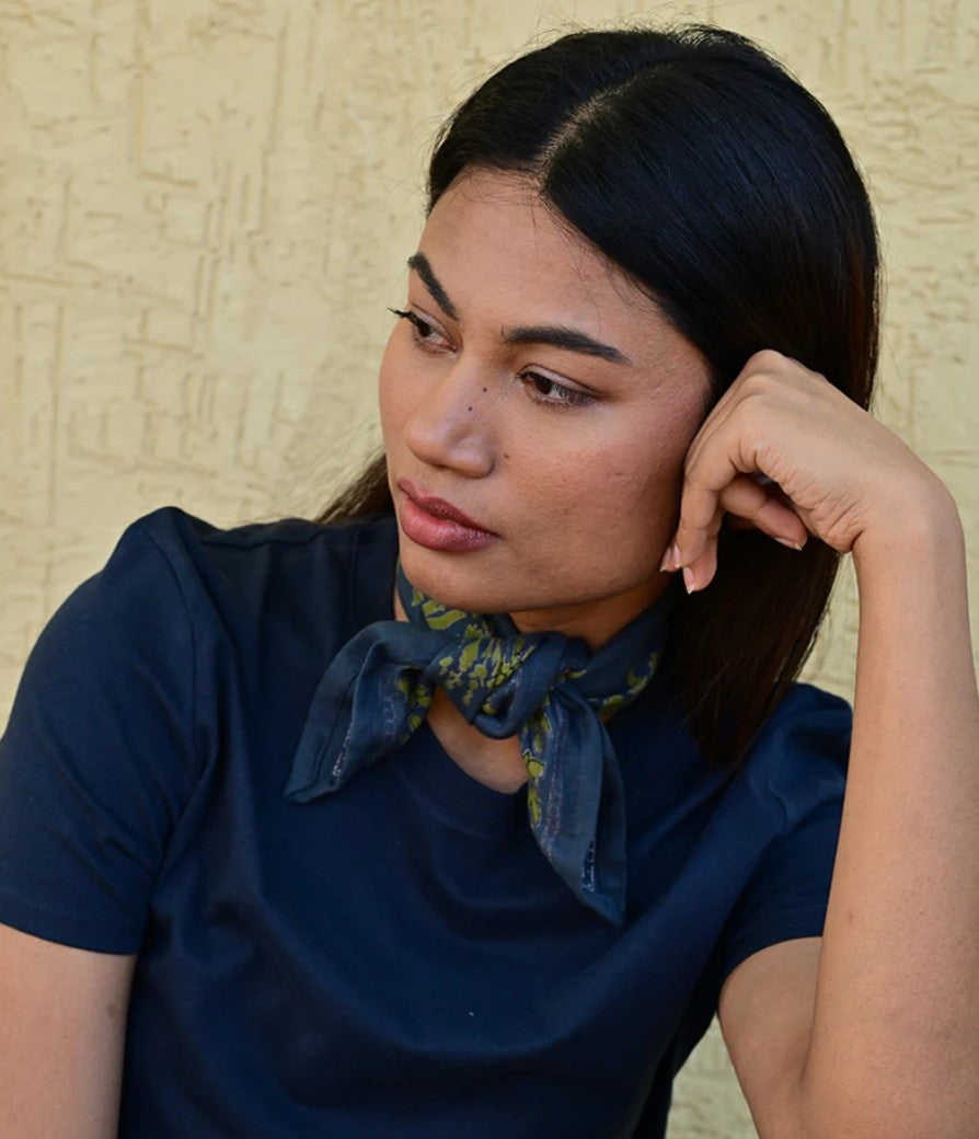 Petit foulard GALATIE Bleu marine