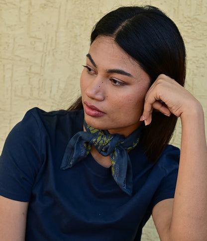 Petit foulard GALATIE Bleu marine