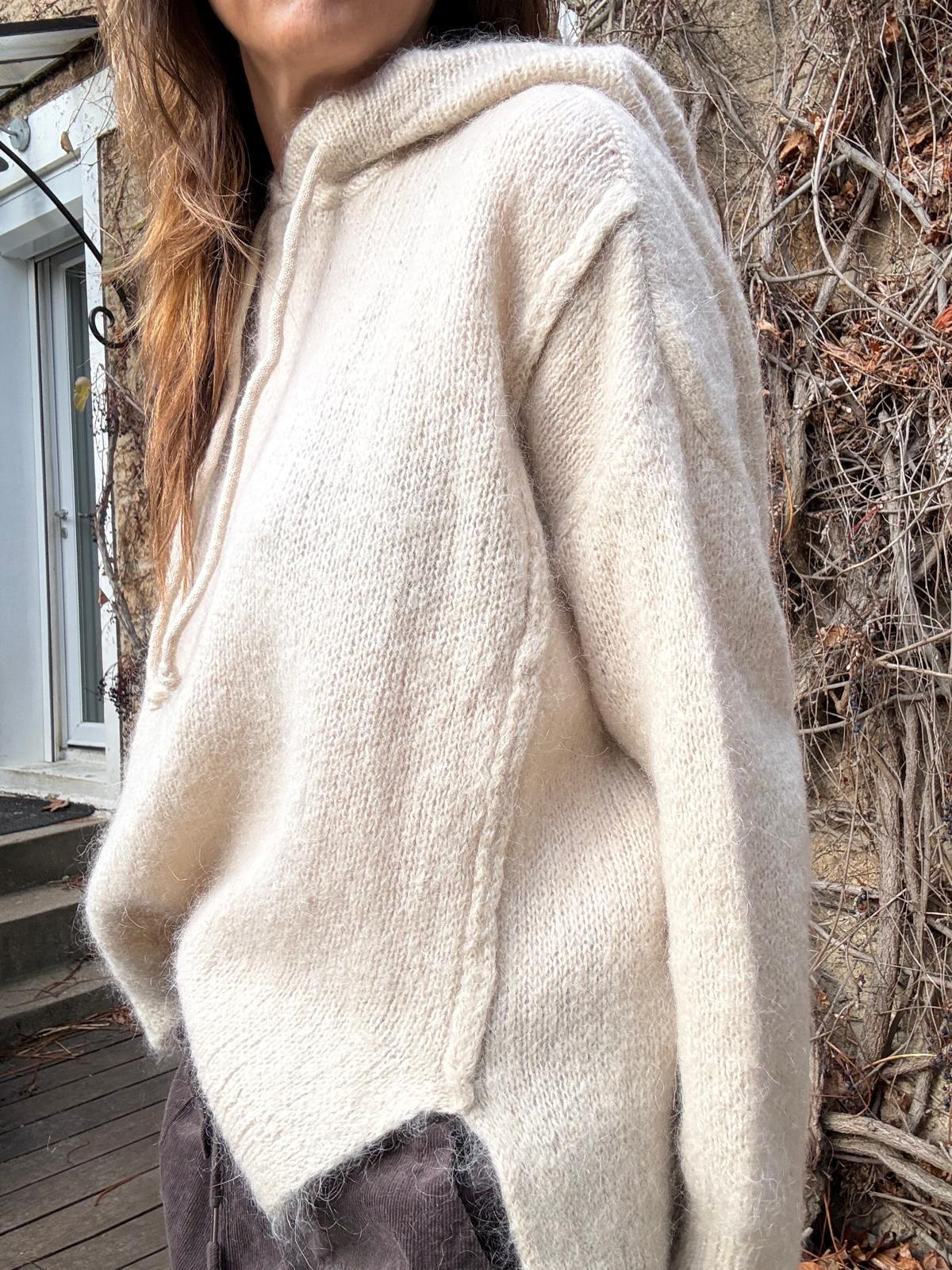 Pull à capuche Lola - gris ou écru