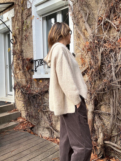 Pull à capuche Lola - gris ou écru