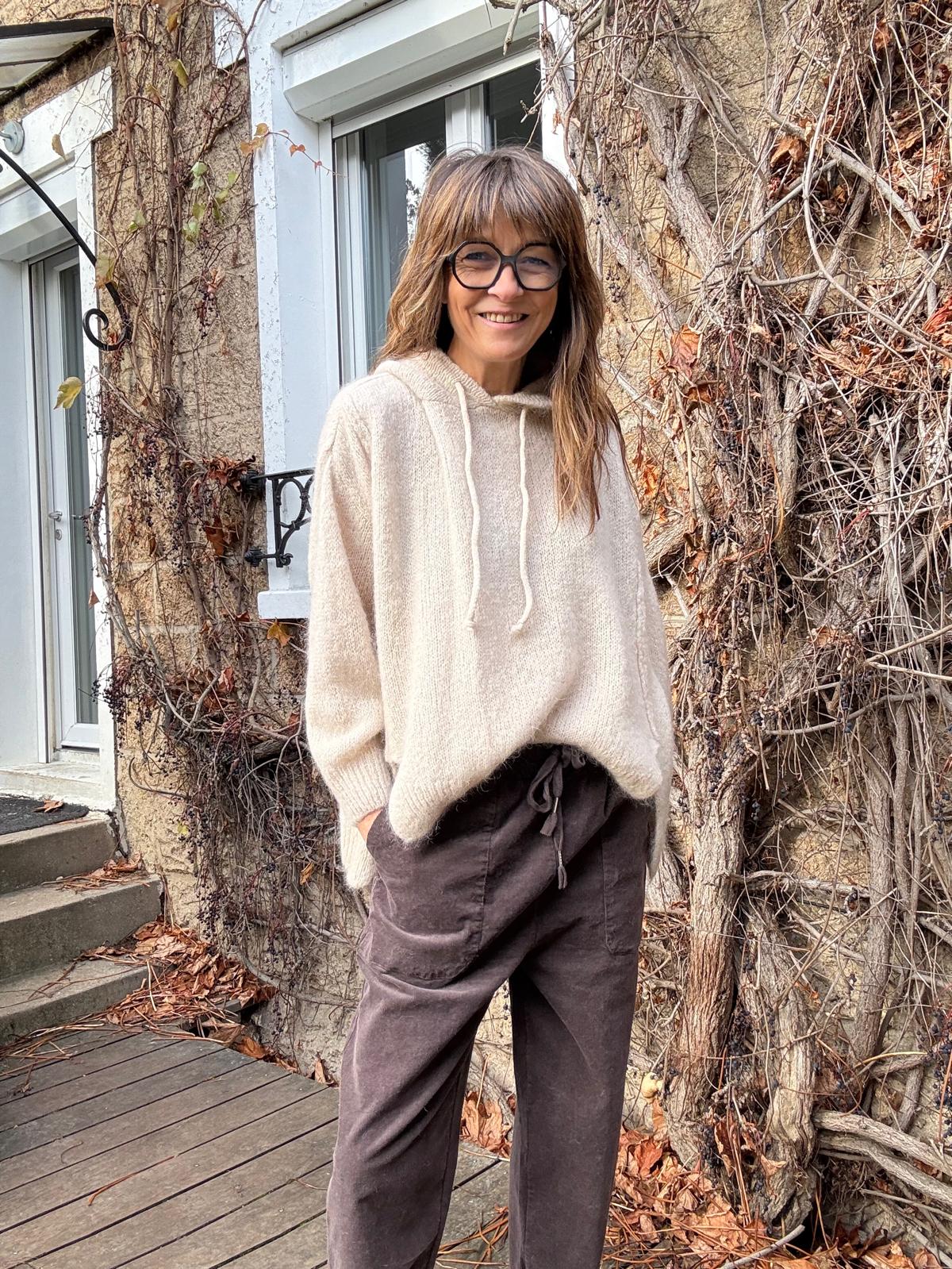 Pull à capuche Lola - gris ou écru