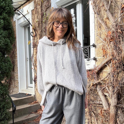 Pull à capuche Lola - gris ou écru