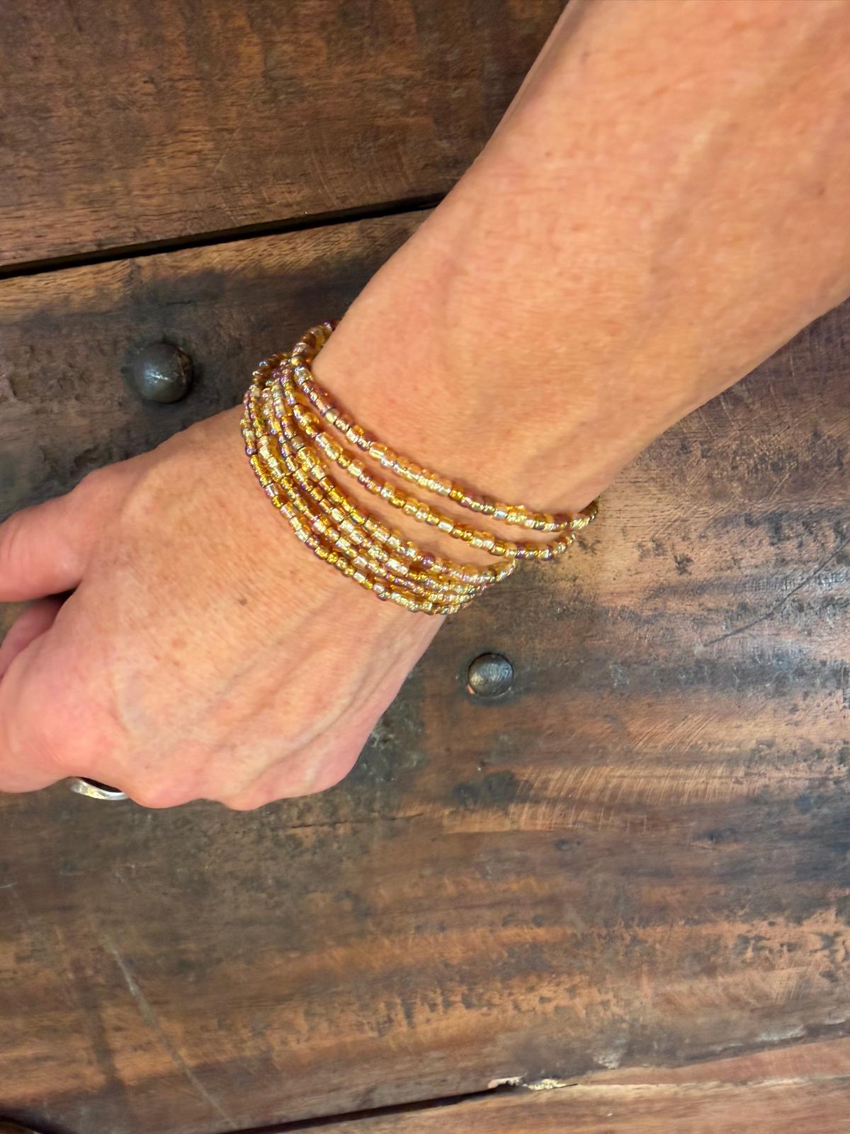 Bracelet/sautoir Riviera Mix or mordoré