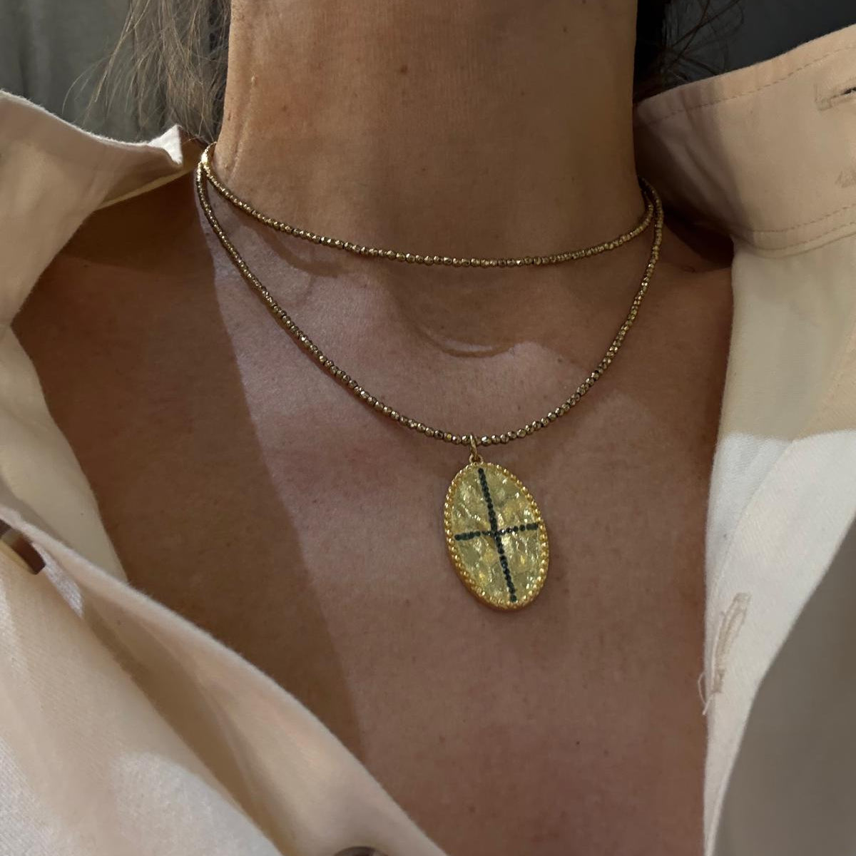 Sautoir Jai onyx vert