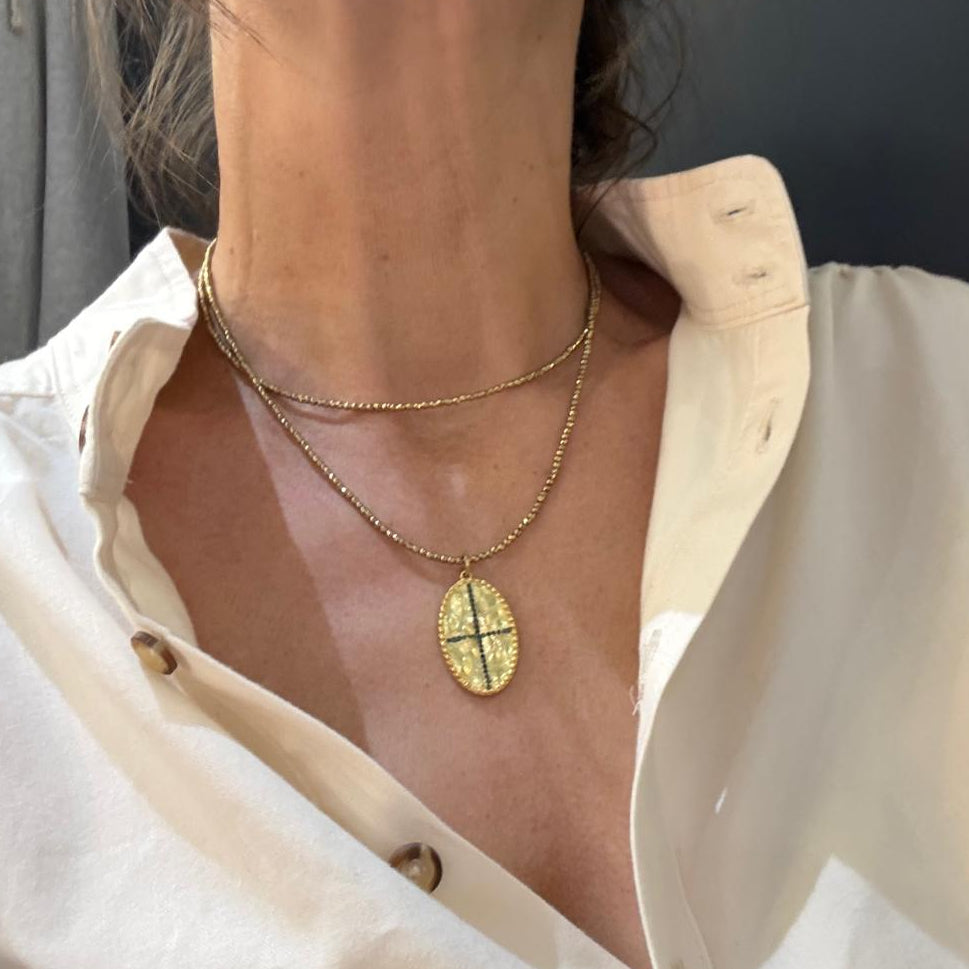 Sautoir Jai onyx vert