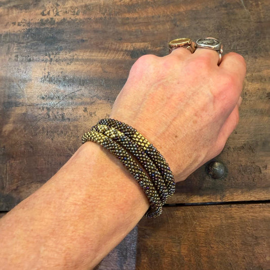 Trio de bracelets stardust hybride 002 marron