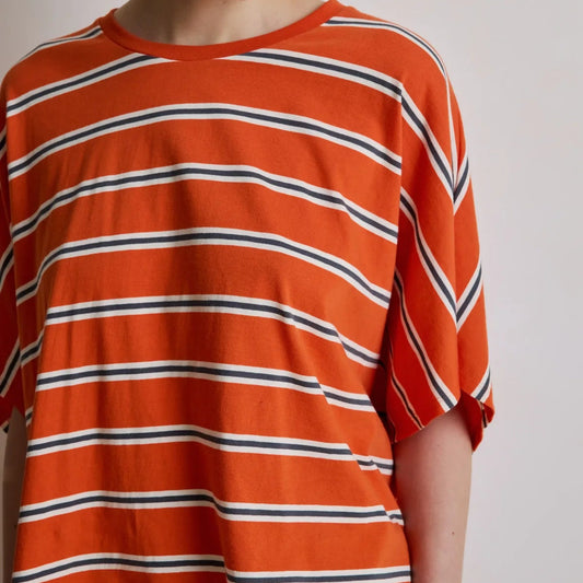 T-shirt Coralie stripe tangerine - Hod Paris