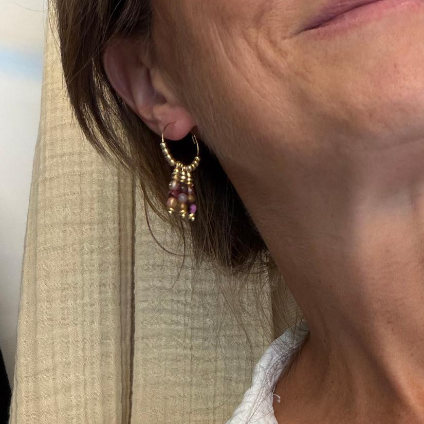 Boucles d'oreilles Themis rosewood - Kharmari