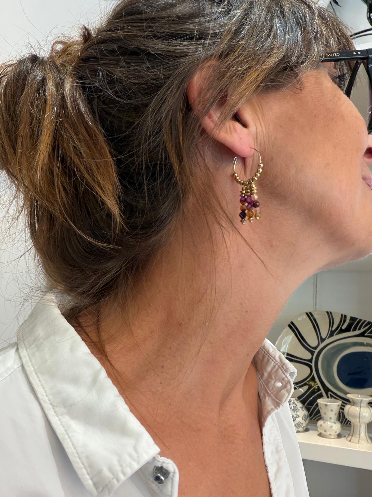Boucles d'oreilles Themis rosewood - Kharmari