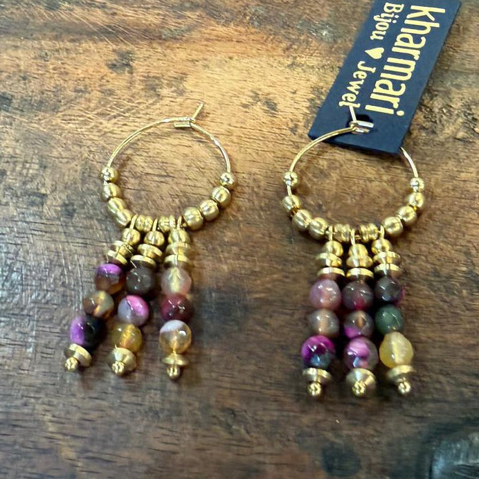 Boucles d'oreilles Themis rosewood - Kharmari