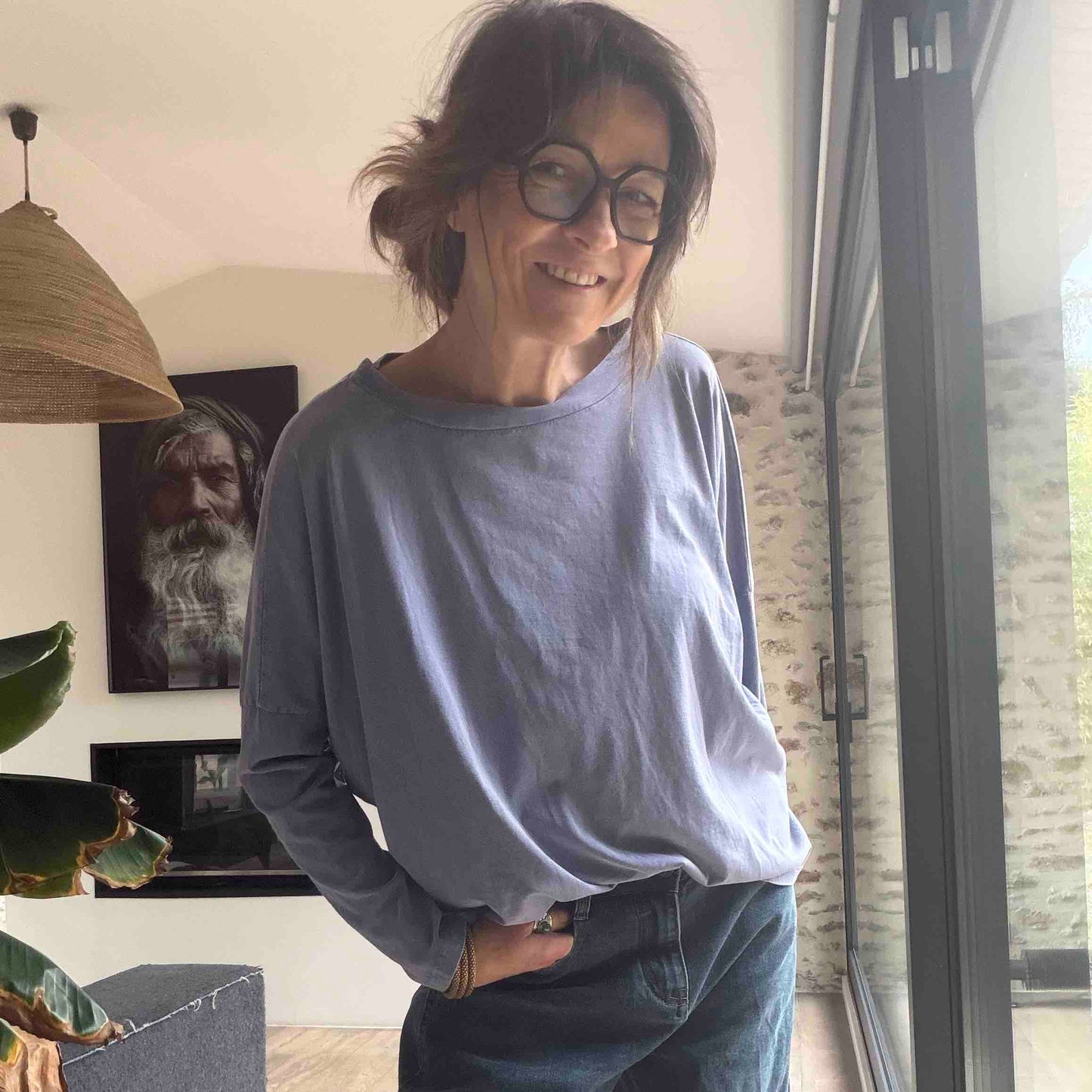 T-shirt Adèle manches longues - lilas