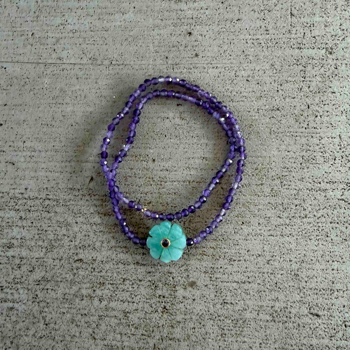 Double flower Indian ruby bracelet